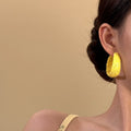 Lace Wrapped Chunky Hoop Earrings in Four Bright Colors view 3