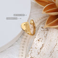 Open Adjustable Teardrop Face Ring Gold Steel Size 7 view 2