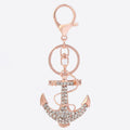 Rhinestone Anchor Keychain Rose Gold Metal Nautical Charm view 6
