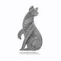 Gold Tone Cat Two Designs Metal Brooch Pin 3.3 x 6.2 cm view 6