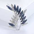 Crystal Olive Leaf Spray Brooch for Jackets Scarves and Coats view 7