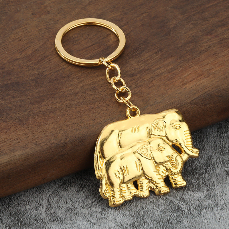 3D Elephant and Pixiu Zinc Alloy Keychain Pendant Gift
