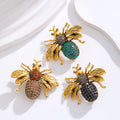 Gold Tone Bee Crystal Three Designs Metal Brooch Pin view 4