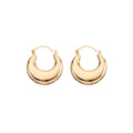 Gold Tone Puffy Irregular Wide Hoop Huggie Earrings view 5
