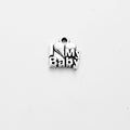 I Love My Baby Word Pendant Charm in Two Metal Finishes view 2