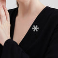 Silver Tone Crystal Snowflake Metal Brooch Pin for Jackets view 3
