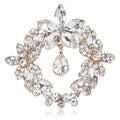 Crystal Wreath Brooch with Teardrop Center in Five Colors view 2