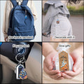 Ocean Pattern Teardrop Wooden Keychain, Four Printed Designs view 3