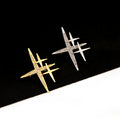 Gold Silver Rhinestone Starburst Multi Star Metal Brooch Pins view 1