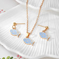 Enamel Fish Stud Earring Necklace Sets 9 Color Styles view 8