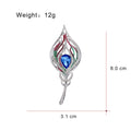 Red Green Gold Tone Peacock Two Designs Metal Brooch Pin view 2