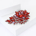 Oversized Crystal Leaf Cluster Brooch in Eight Colorways view 3