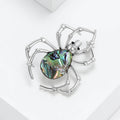 Silver Tone Spider Brooch With Iridescent Shell Abdomen view 3