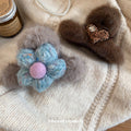 Brown Furry Leopard Heart Crystal Accent Hair Claw Clip view 4