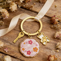 Mother's Day Floral Keychain Gold Ring Bear Key Charms view 3