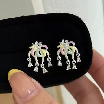 Pastel Firework Dangle Earrings Statement Jewelry Design