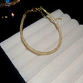 Crystal Mesh Tube Bracelet Gold Silver Two Finishes view 6