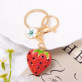 Rhinestone Fruit Keychain Lychee Strawberry Pineapple Charm view 7