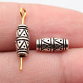 11x4.9x4.7mm 0.77g Antique Silver Zinc Alloy Serrated Texture Tube Spacer Beads for Bracelet Making