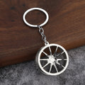 Round Car Wheel Rim Zinc Alloy Keychain Pendant Accessory
