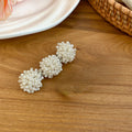 White Triple Pearl Bead Cluster Duckbill Hair Clip view 6