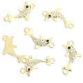 Rhinestone Dolphin Two Loop Connector Charms in Four Styles view 7