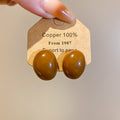 Oval Stud Earrings and Clip Ons in Red and Brown Jewelry Accessory view 8