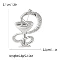 Medical Serpent Emblem Crystal Brooch in Silver or Gold Tone view 6