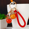 Twin Persimmon Keychains with Braided and Bare Wrist Loop Options view 7
