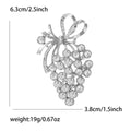 Crystal Grape Cluster Brooch in Detailed Metal and Crystal Design view 7