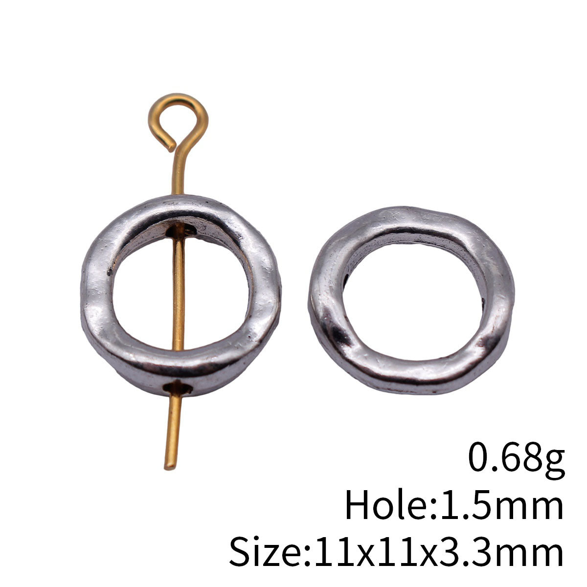 11x11x3.3mm 0.68g Multicolor Zinc Alloy Wavy Round Ring Loose Metal Beads for DIY Bracelet Jewelry Making
