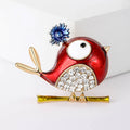 Colorful Enamel Bird Brooch with Crystal Belly for Jackets and Scarves view 7