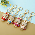 Jeweled Happy Lantern Rabbit Keychains with Braided Wrist Loops view 5