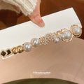 Gold Pearl Round Black Enamel Stud Earring Six Pair view 1