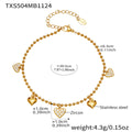 Heart Zircon Ball Chain Necklace Bracelet Earring Set view 9