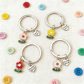 Enamel Flower Thank You Heart Charm Keychain Four Colors view 4