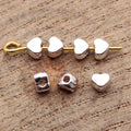 Polished Silver Tone Heart Bead With Small Stringing Hole view 2