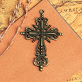 63x42mm Vintage Vine Cross Alloy Charm Pendant