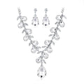 Purple Black Red Crystal Floral Vine Crystal Three Designs Metal Necklace and Earring Set view 6
