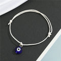 Round Blue Evil Eye Cord Bracelets in Seven Colors view 7