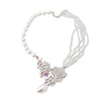 Silver Tone Pearl Wing Statement Necklace in Two Designs view 5