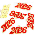 Colorful Four Digit Number Charms in Eight Colors and Two Tones view 6