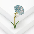 Textured Enamel Carnation Stem Brooch in Blue and Pink view 4