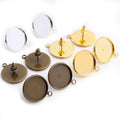 Round Bezel Earring Post Findings With Hanging Loop view 5
