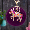 Purple-Horse Deep-Purple-Pompom