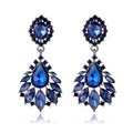Silver Tone Marquise Crystal Cluster Crystal Four Designs Metal Dangle Earrings view 8