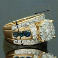 Gold Cluster Clear Blue Channel Wide Band Cocktail Ring view 4