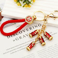 Mixed Red Firecracker Flower Strawberry and Suitcase Fortune Keychains view 6