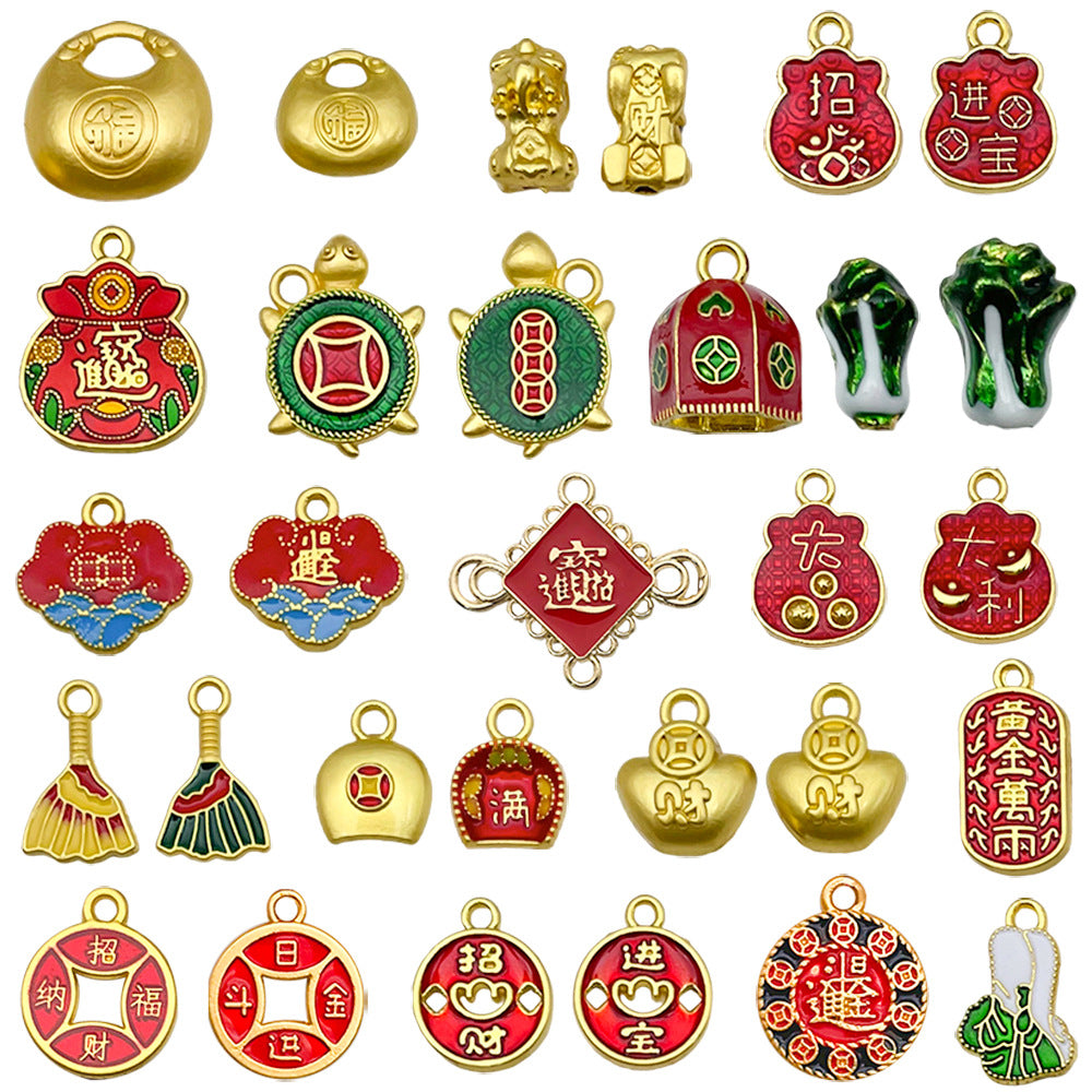 Gold Tone Zinc Alloy Ingot Lucky Bag Charm Pendant for DIY Necklace Bracelet Keychain