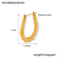 Scalloped U-Shaped Hoop Earrings Gold Or Steel Finish view 6
